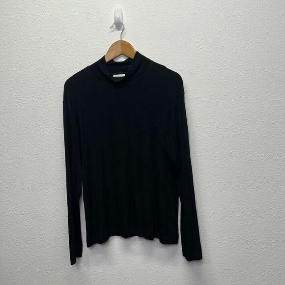 Chico’s Travelers Black Long Sleeve Slinky Knit Mock Neck Sweater Size 3 (XL) - Picture 1 of 10
